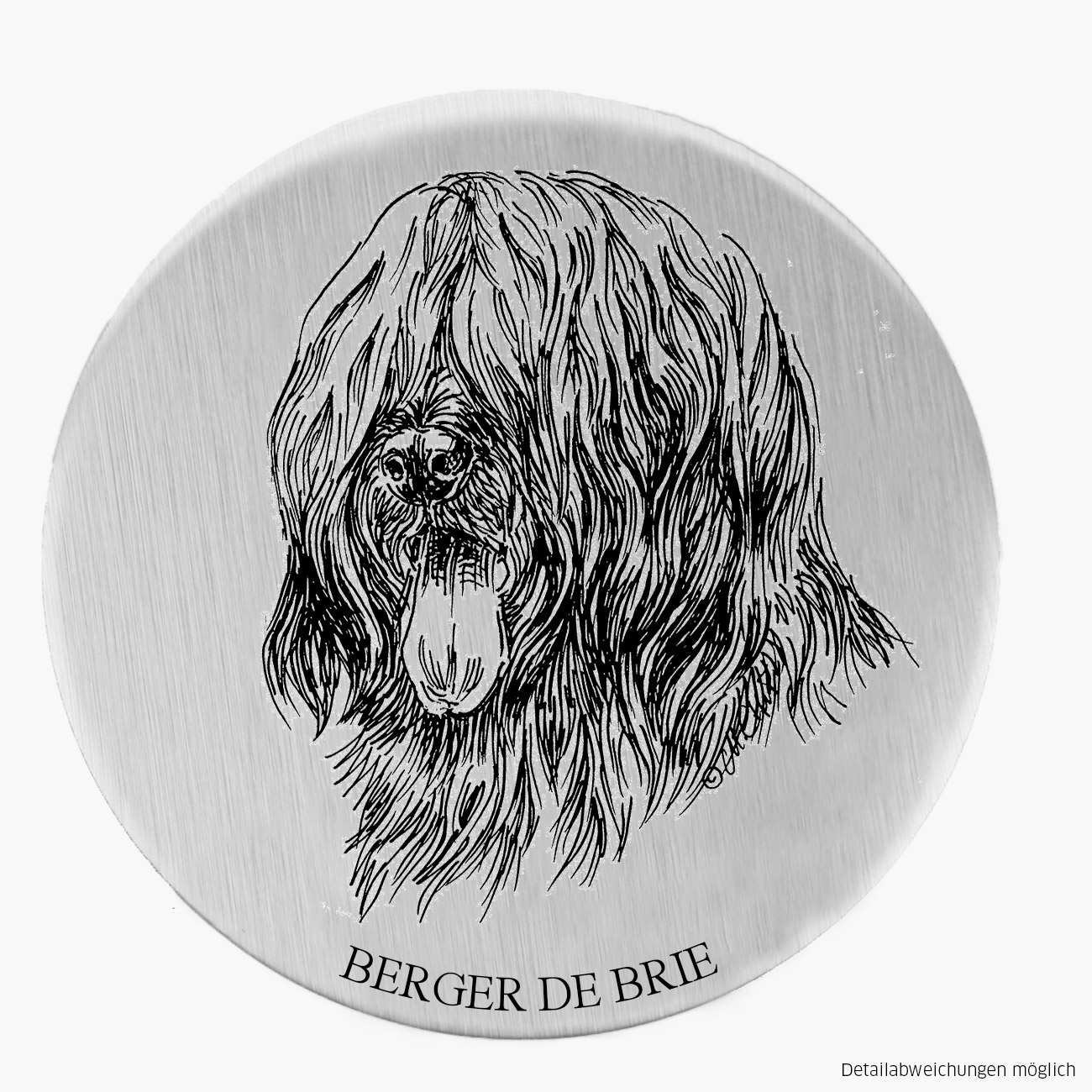 Alu-Plakette Briard (Berger de Brie)