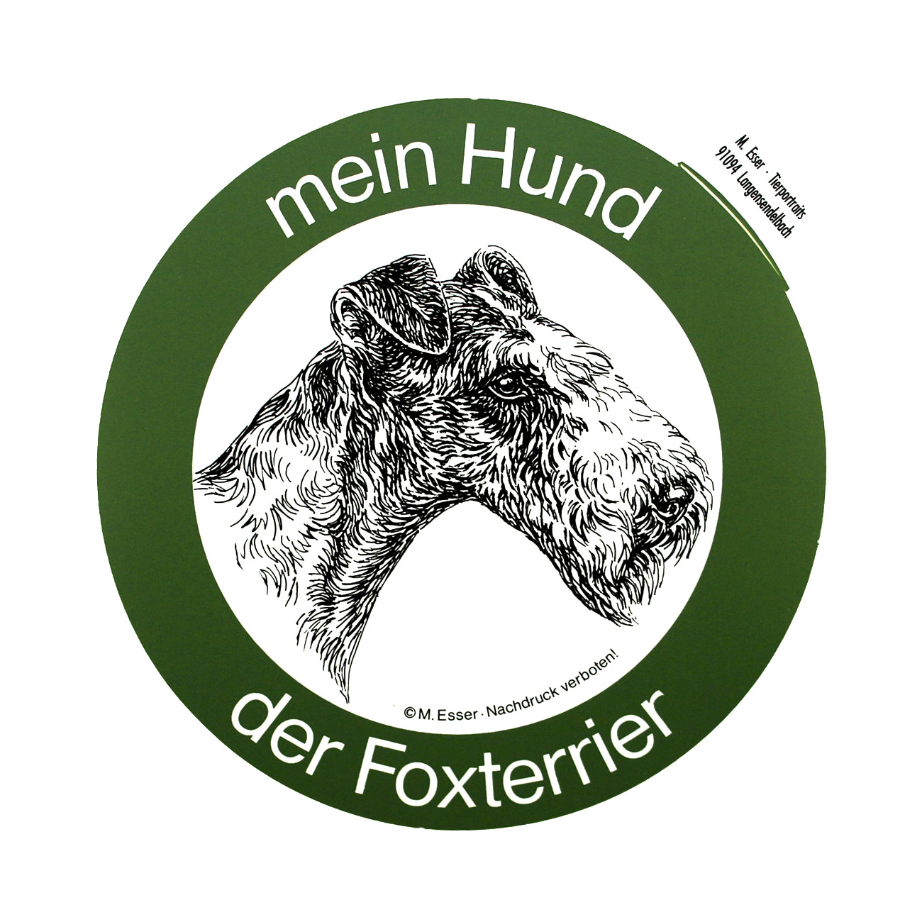 Aufkleber rund Foxterrier 2