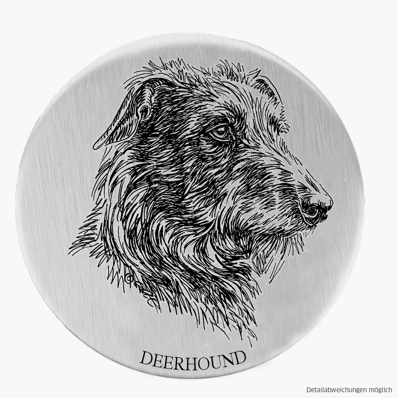 Alu-Plakette Scott. Deerhound