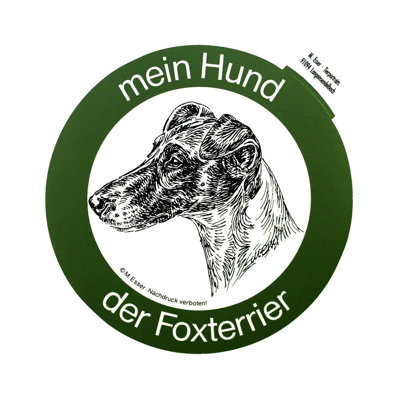 Aufkleber rund Foxterrier